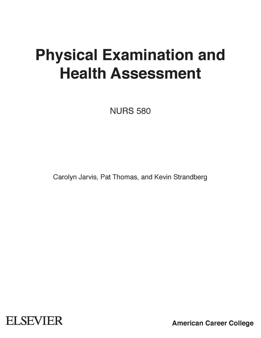 Physical Examination and Health Assessment