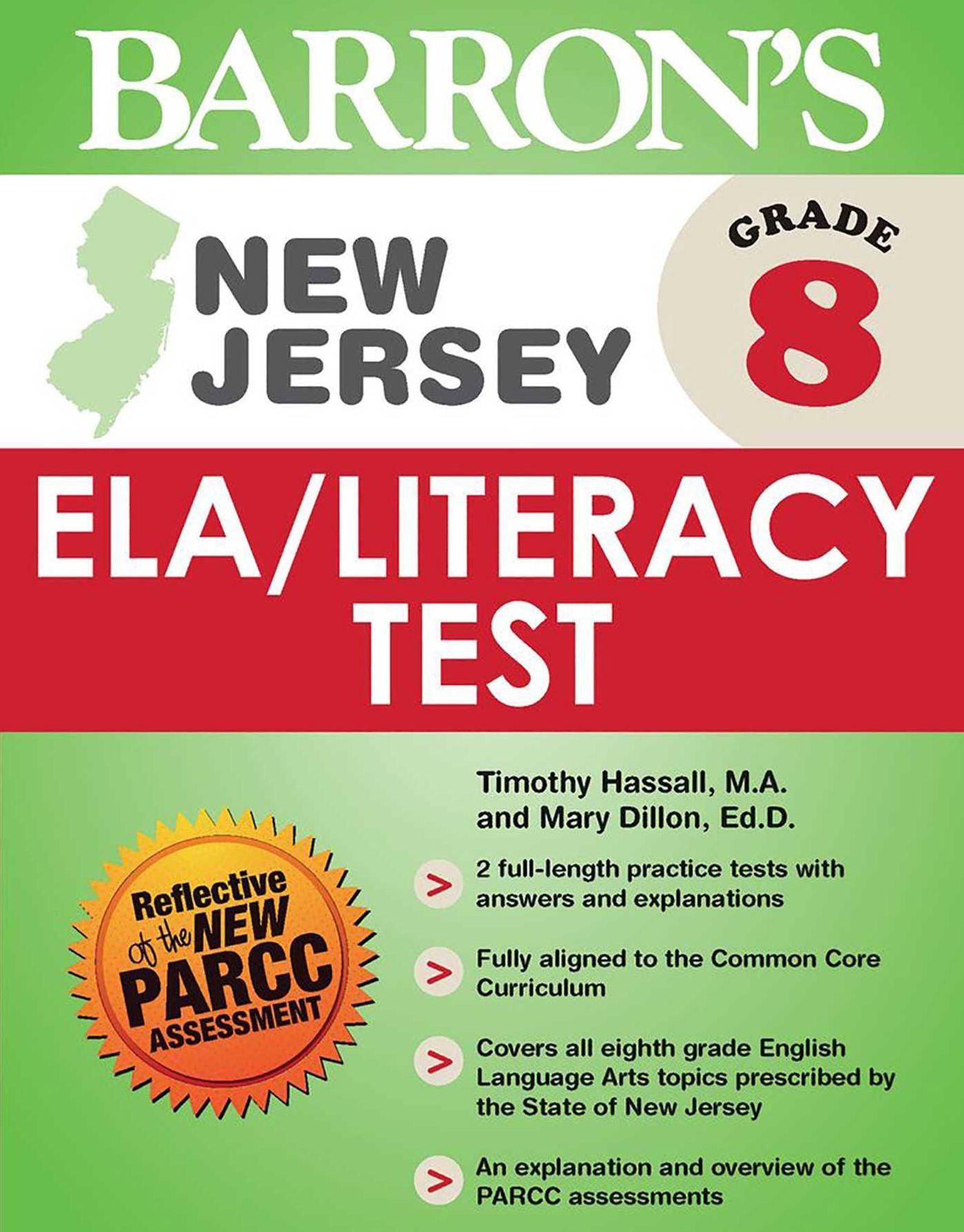 Barron's New Jersey Grade 8 ELA/Literacy Test