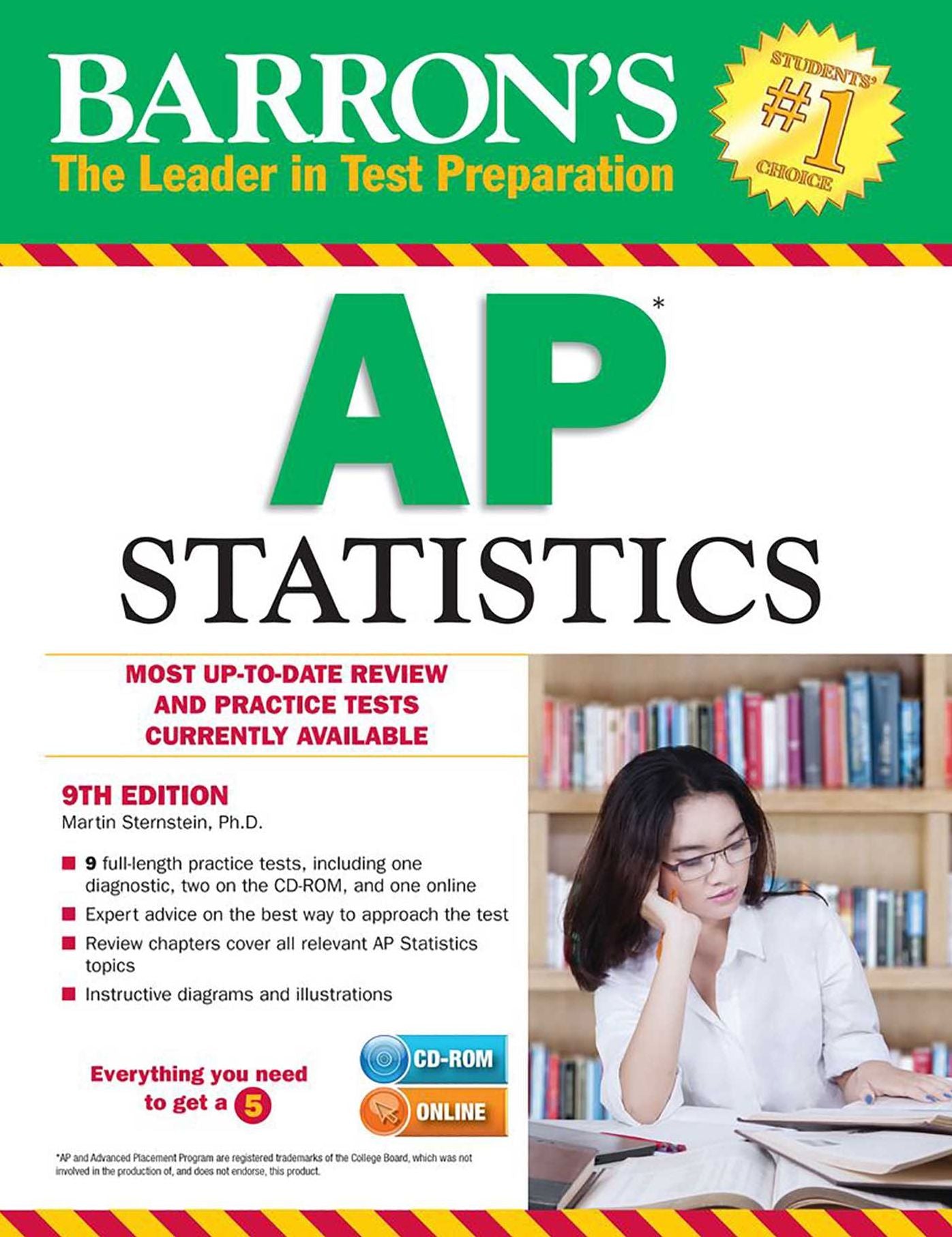 Barron's AP Statistics with CD-ROM, 9th Edition