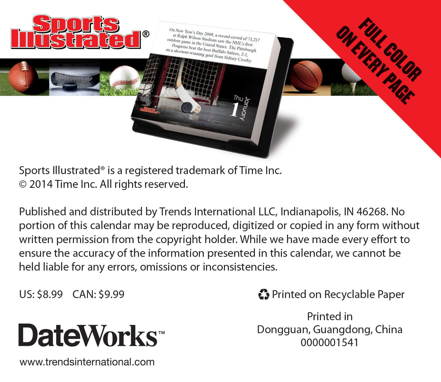 Sports Illustrated - This Day in Sports History 2015 Calendar