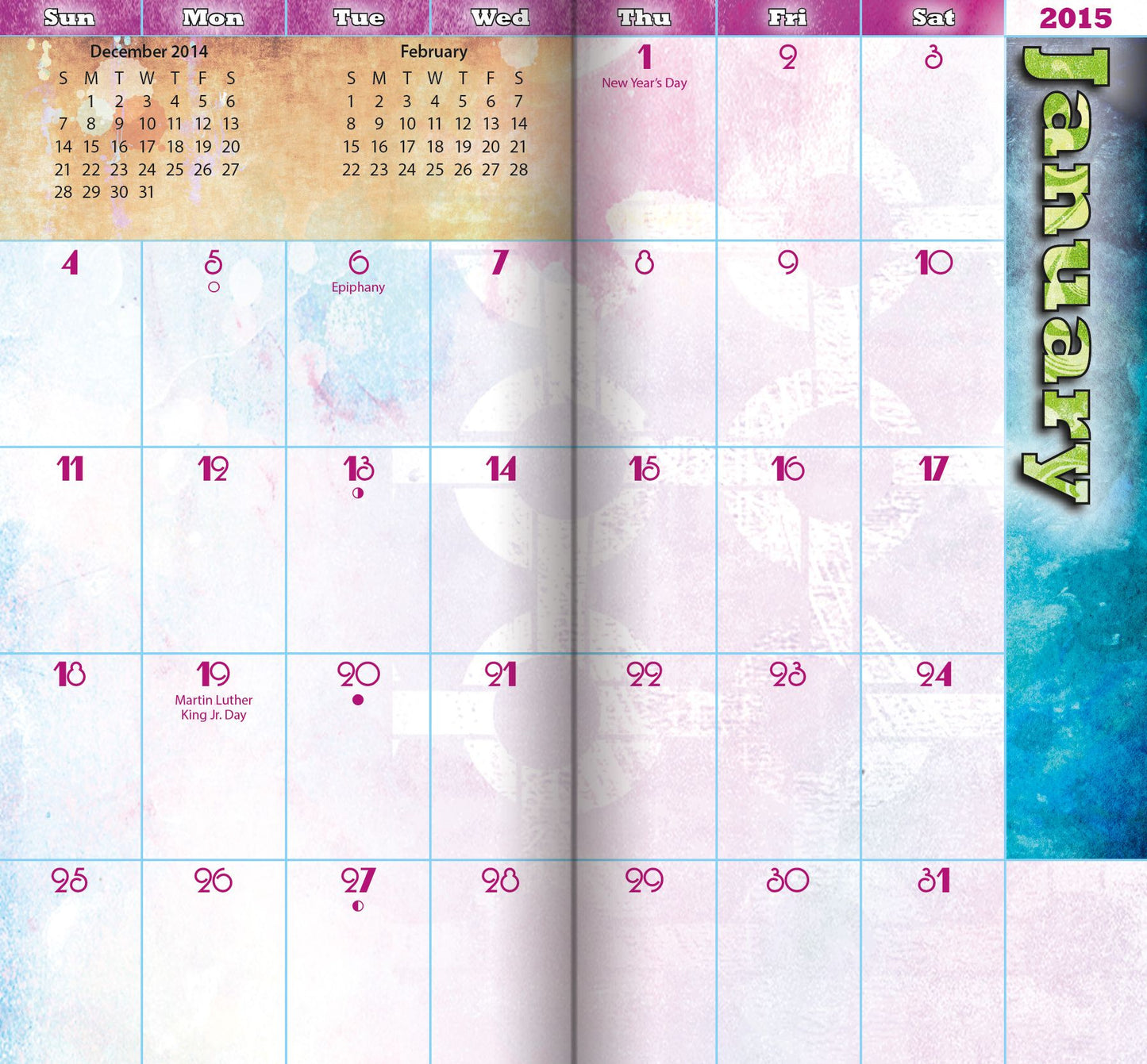 2015 Boho Arts Connie Haley Pocket Planner & Pen Calendar