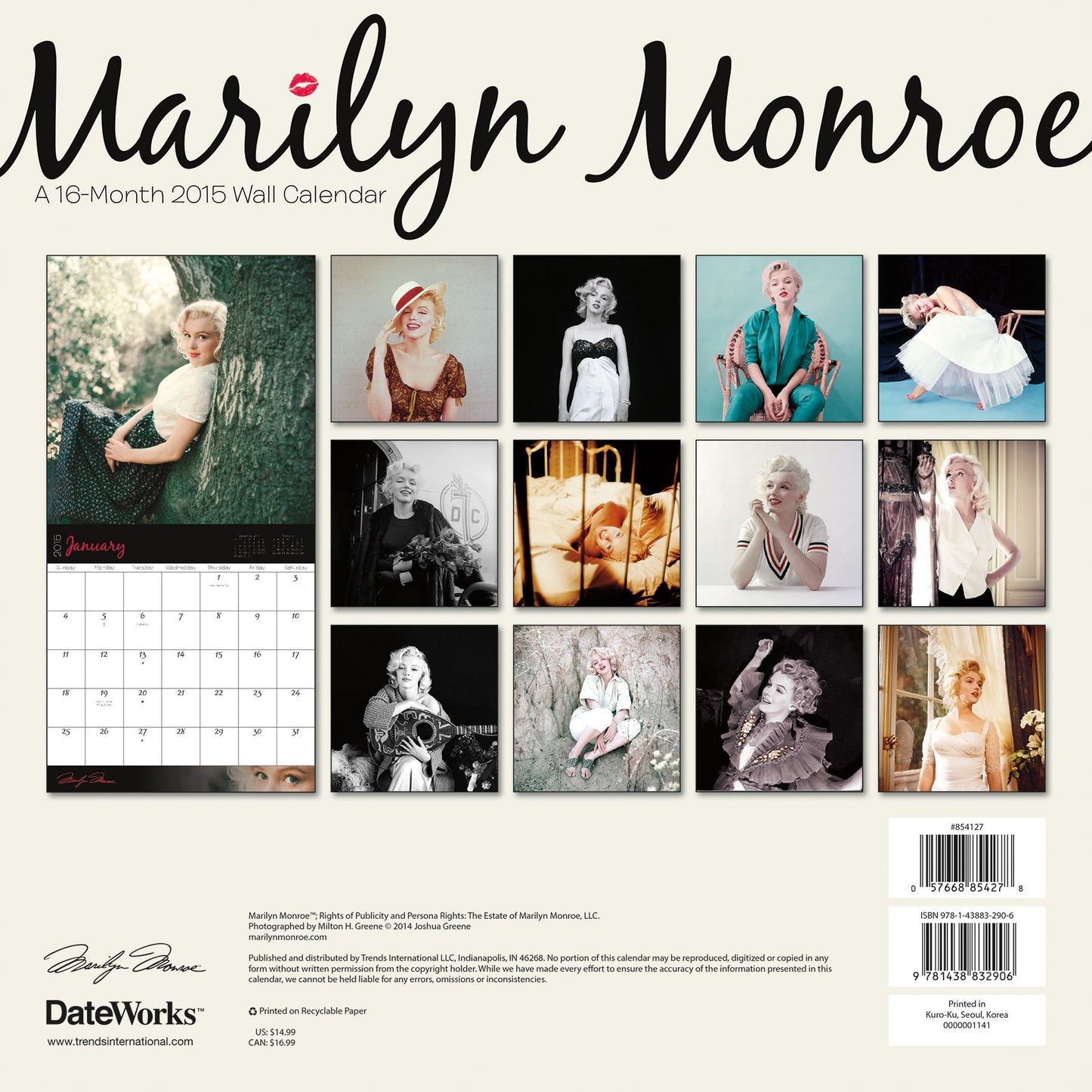Marilyn Monroe 2015 Calendar
