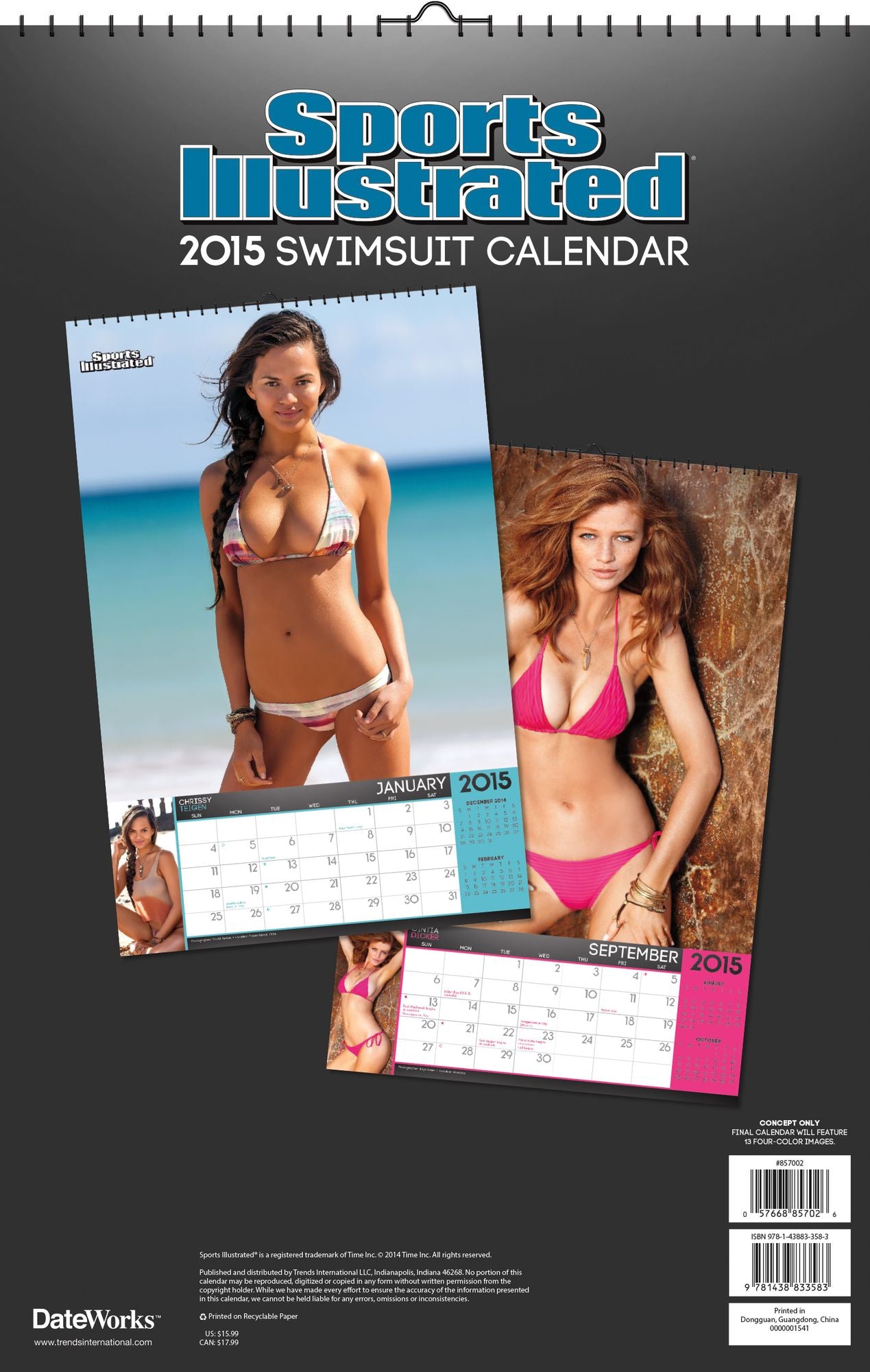 Sports Illustrated Swimsuit 2015 Calendar : Oversized - 11" X 17", 13 Posters