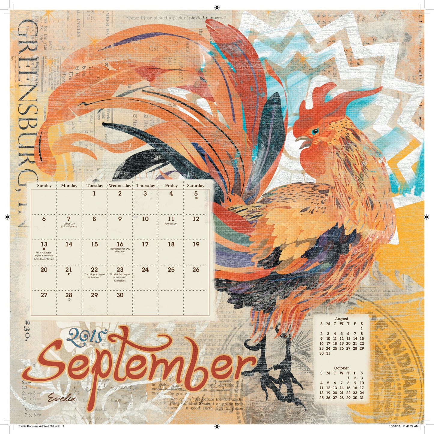 Roosters 2015 Calendar