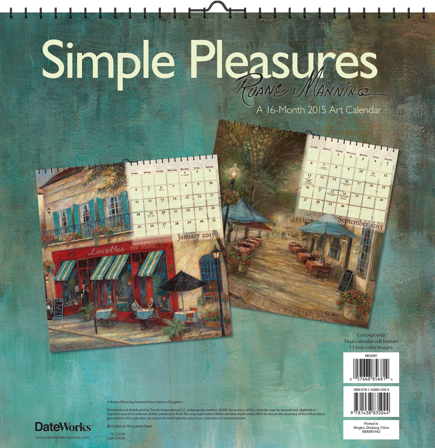 Simple Pleasures 2015 Calendar