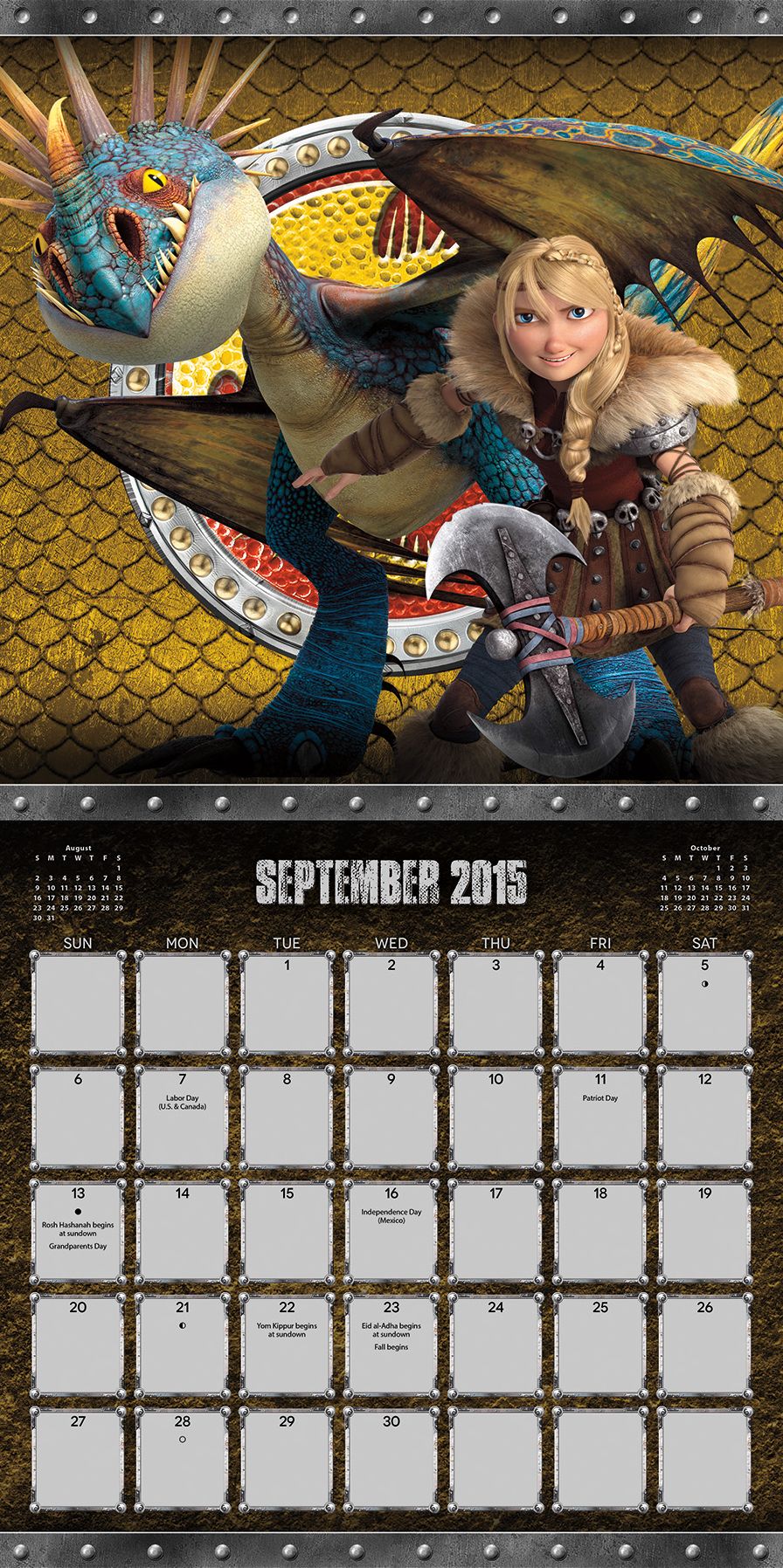 How to Train Your Dragon 2 2015 Calendar