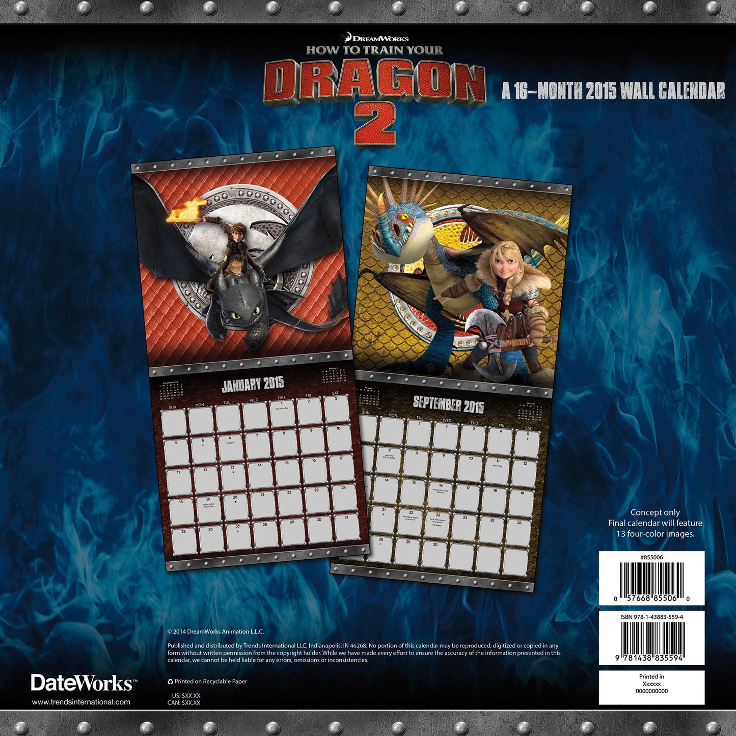 How to Train Your Dragon 2 2015 Calendar
