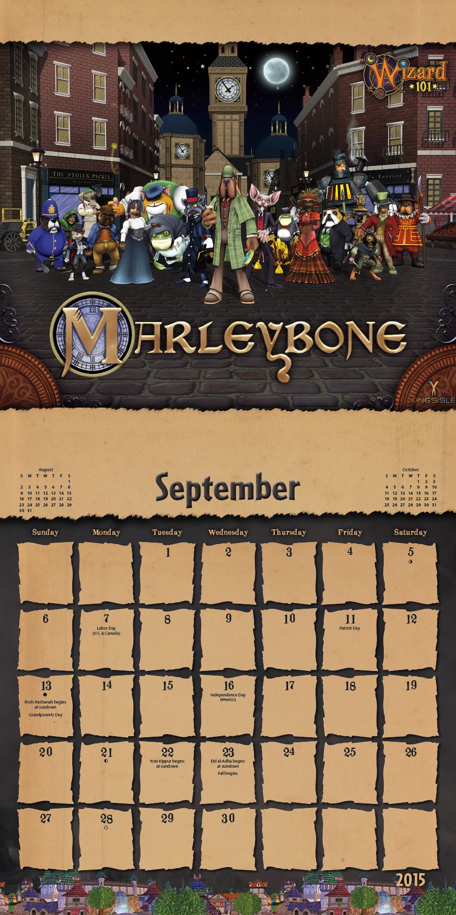 Wizard 101 2015 Calendar