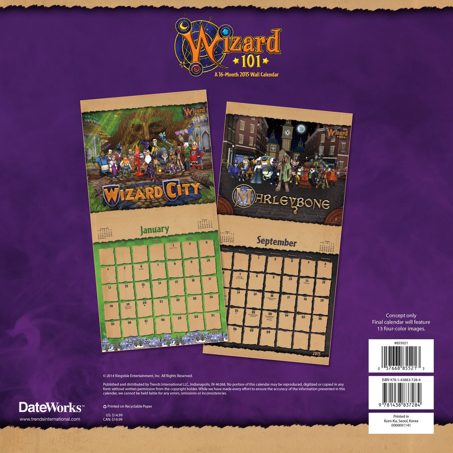 Wizard 101 2015 Calendar