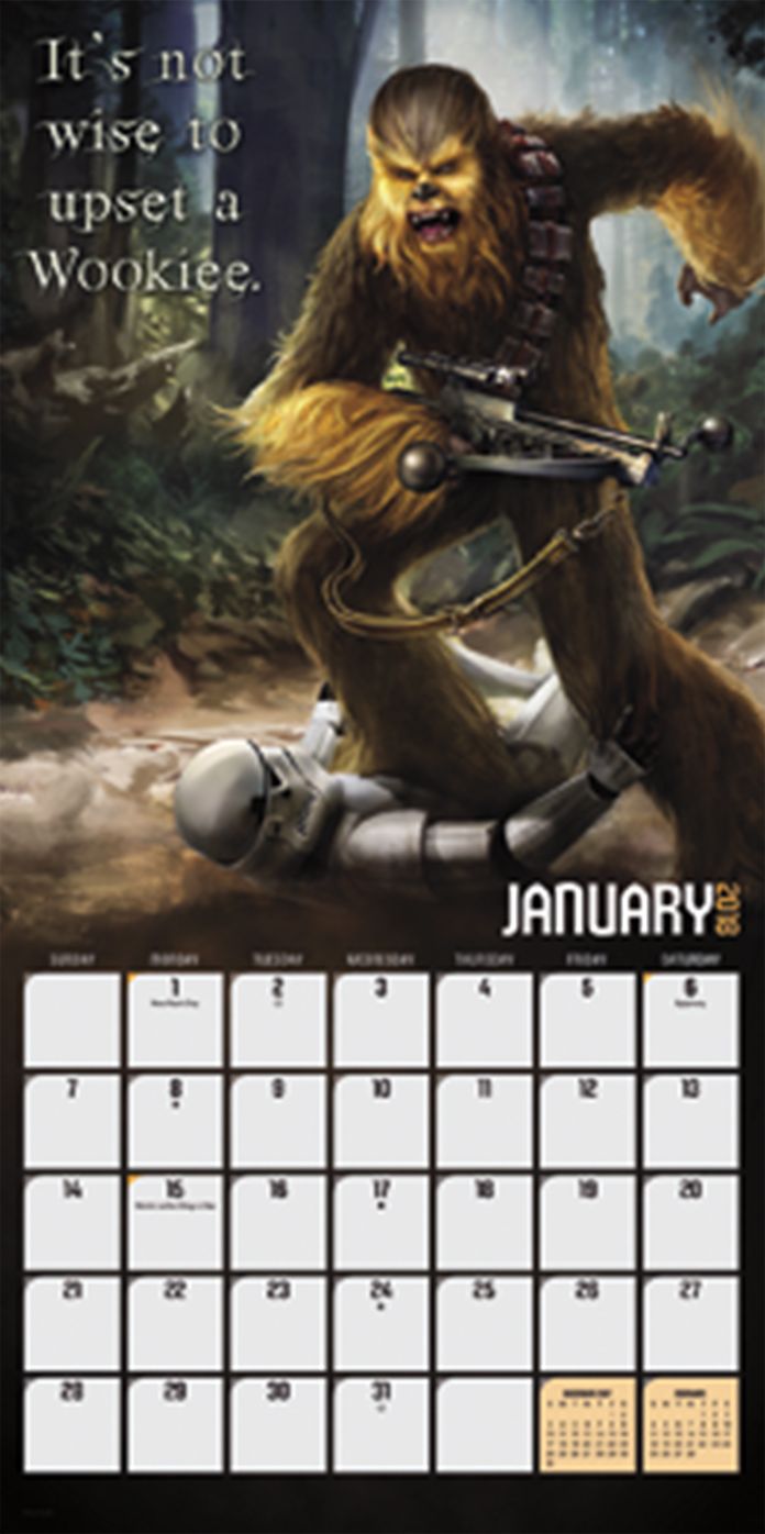 2018 STAR WARS SAGA MINI WALL CALENDAR