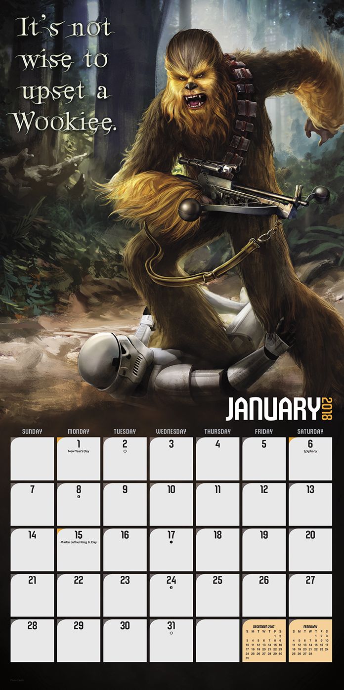 2018 STAR WARS SAGA WALL CALENDAR