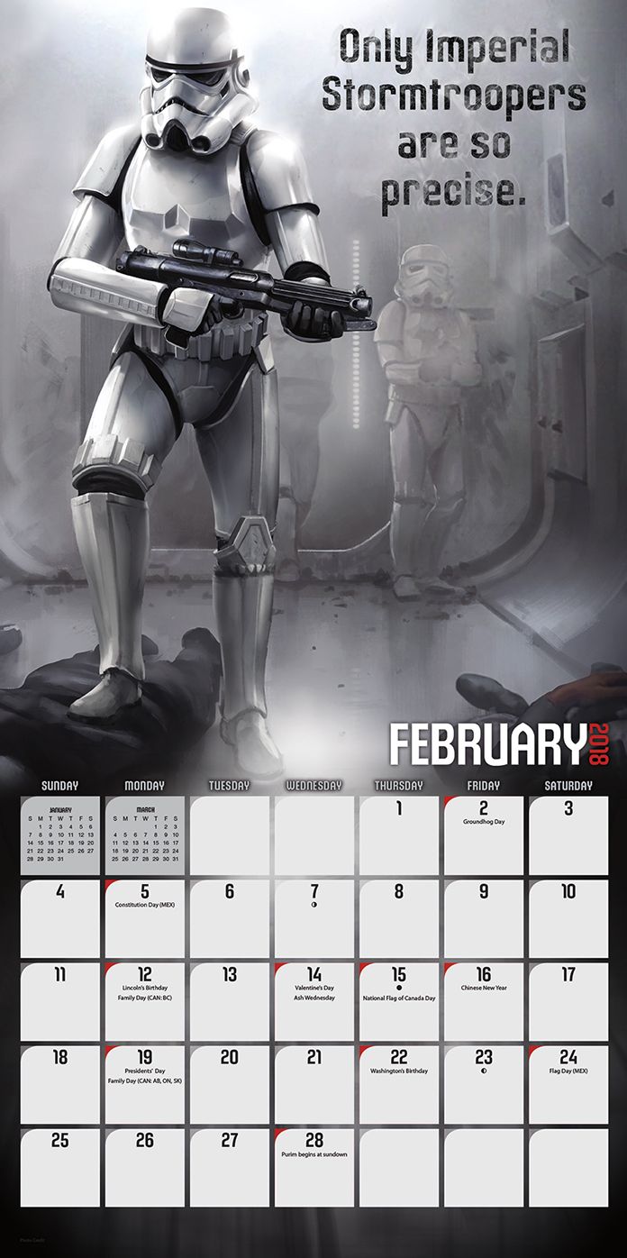 2018 STAR WARS SAGA WALL CALENDAR