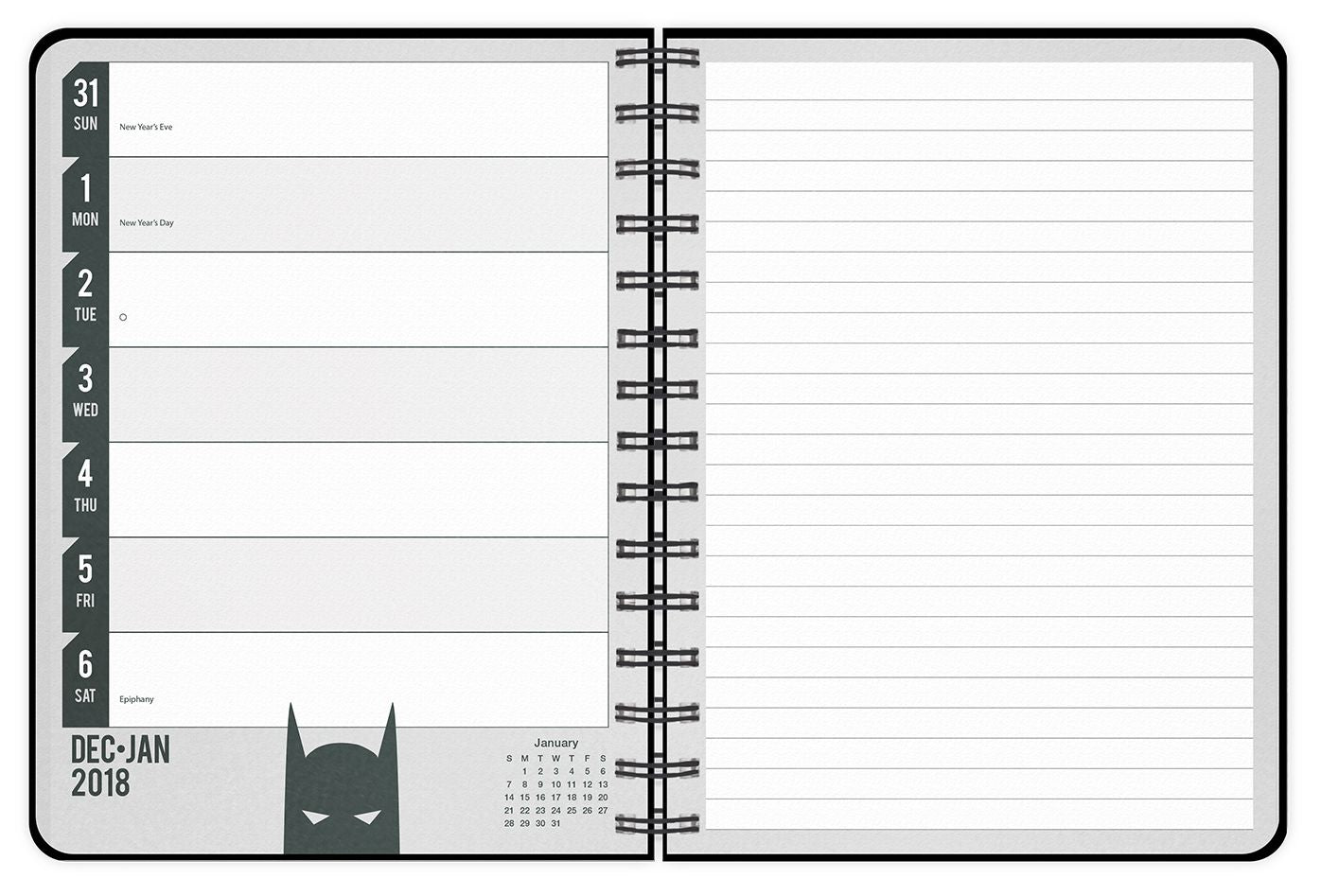 2018 BATMAN WEEKLY PLANNER