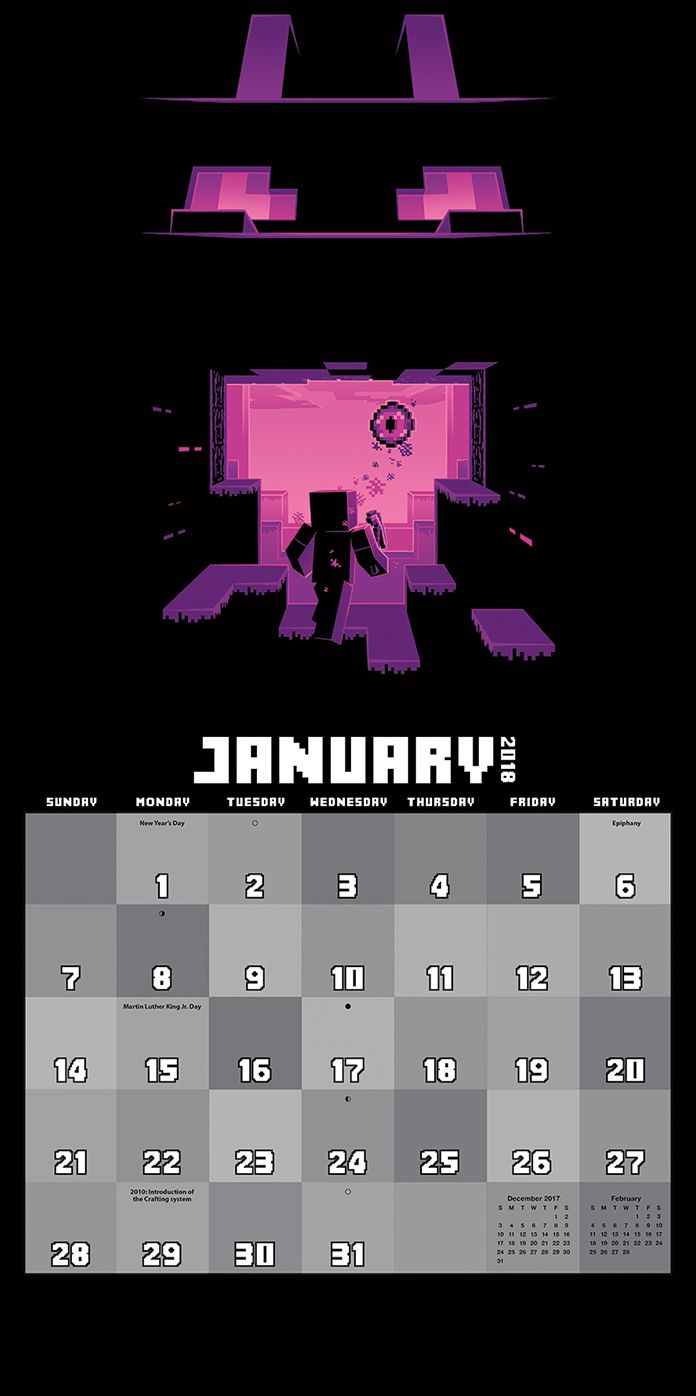 2018 MINECRAFT WALL CALENDAR
