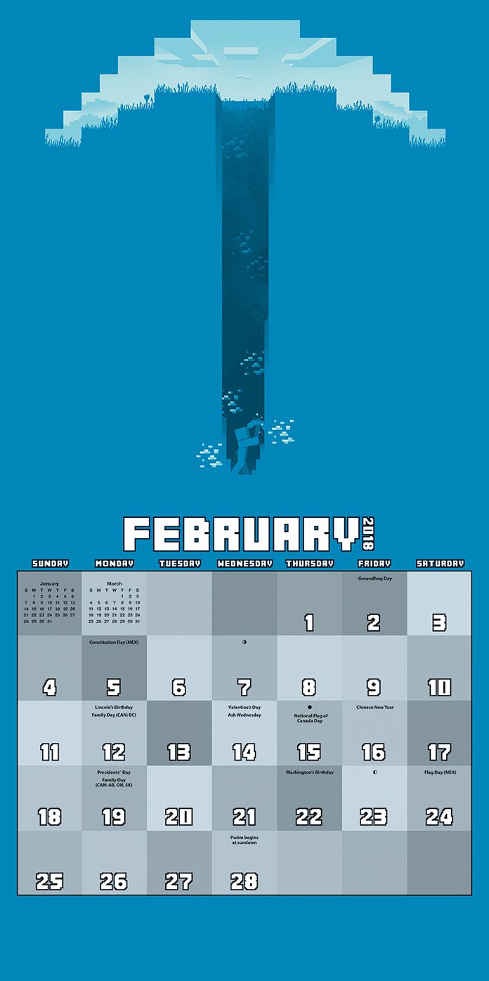 2018 MINECRAFT WALL CALENDAR