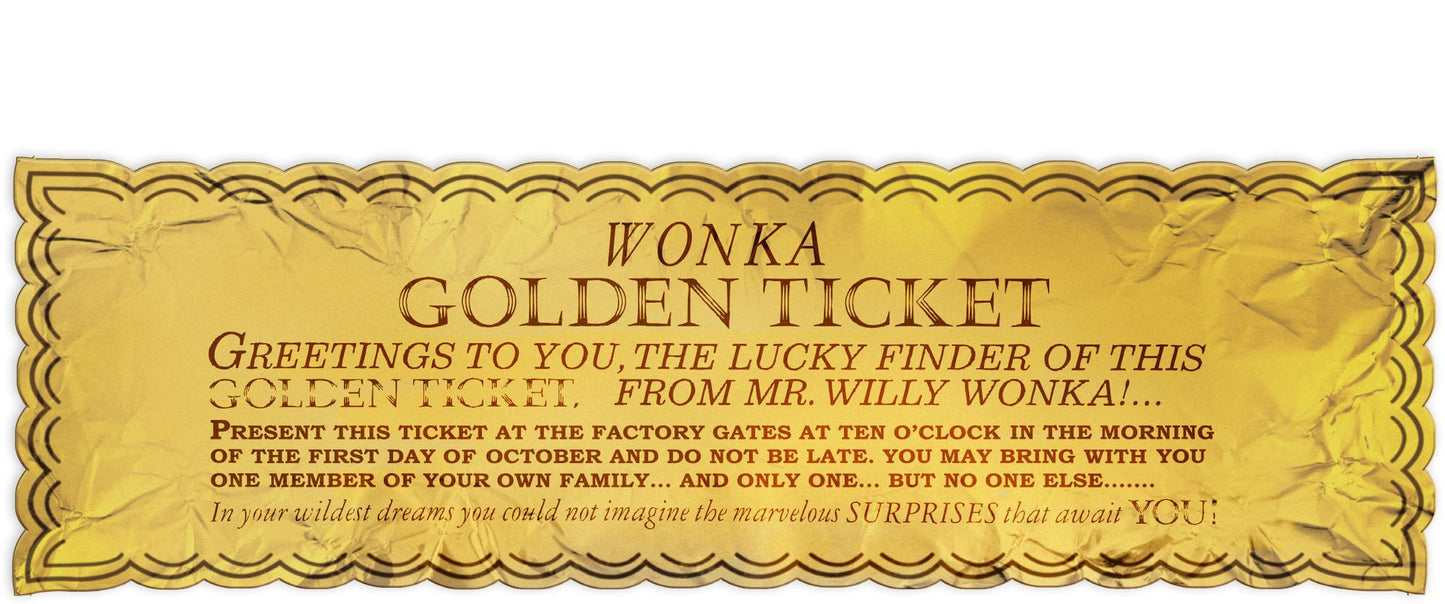 Willy Wonka Golden Ticket Bookmark
