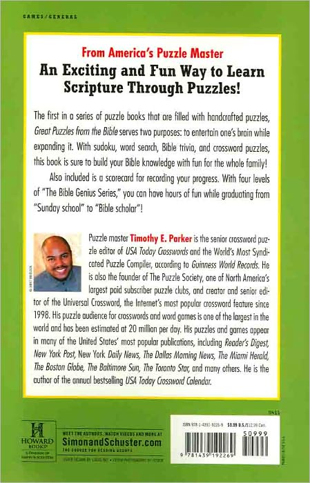 Great Puzzles from the Bible: Including Crosswords, Word Search, Trivia, and More