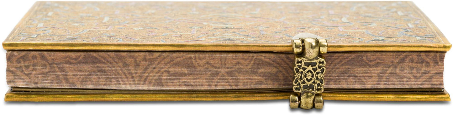 Gold Inlay Mini Bound Lined Journal 4" x 5.5"