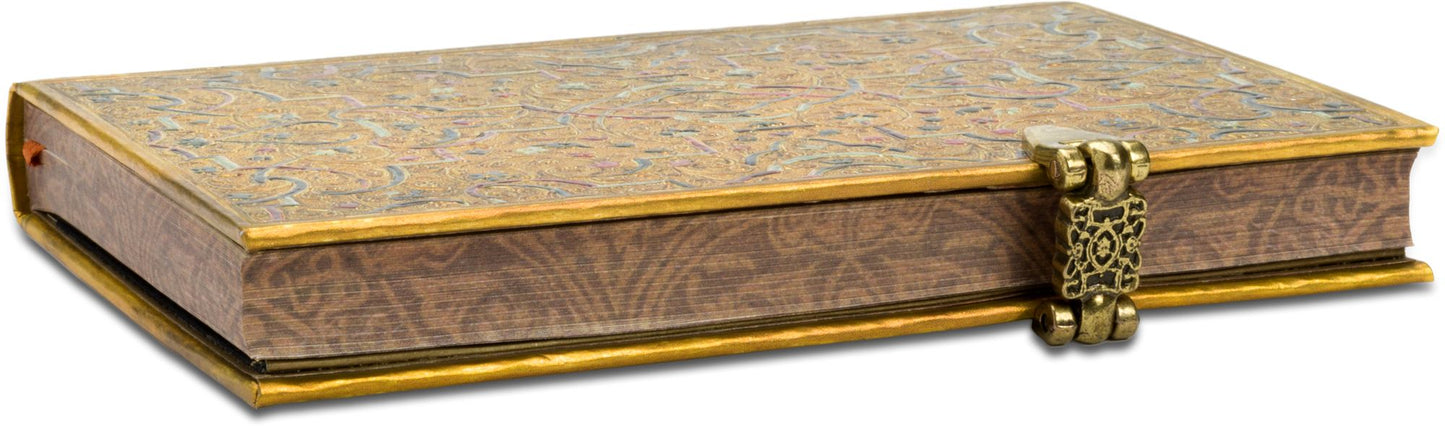 Gold Inlay Mini Bound Lined Journal 4" x 5.5"