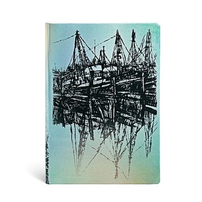 Boats and Reflections Midi Bound Lined Journal 5''X7''