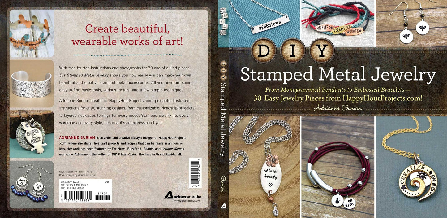 DIY Metal Stamped Jewelry: From Monogrammed Pendants to Embossed Bracelets--30 Easy Jewelry Pieces from HappyHourProjects.com!