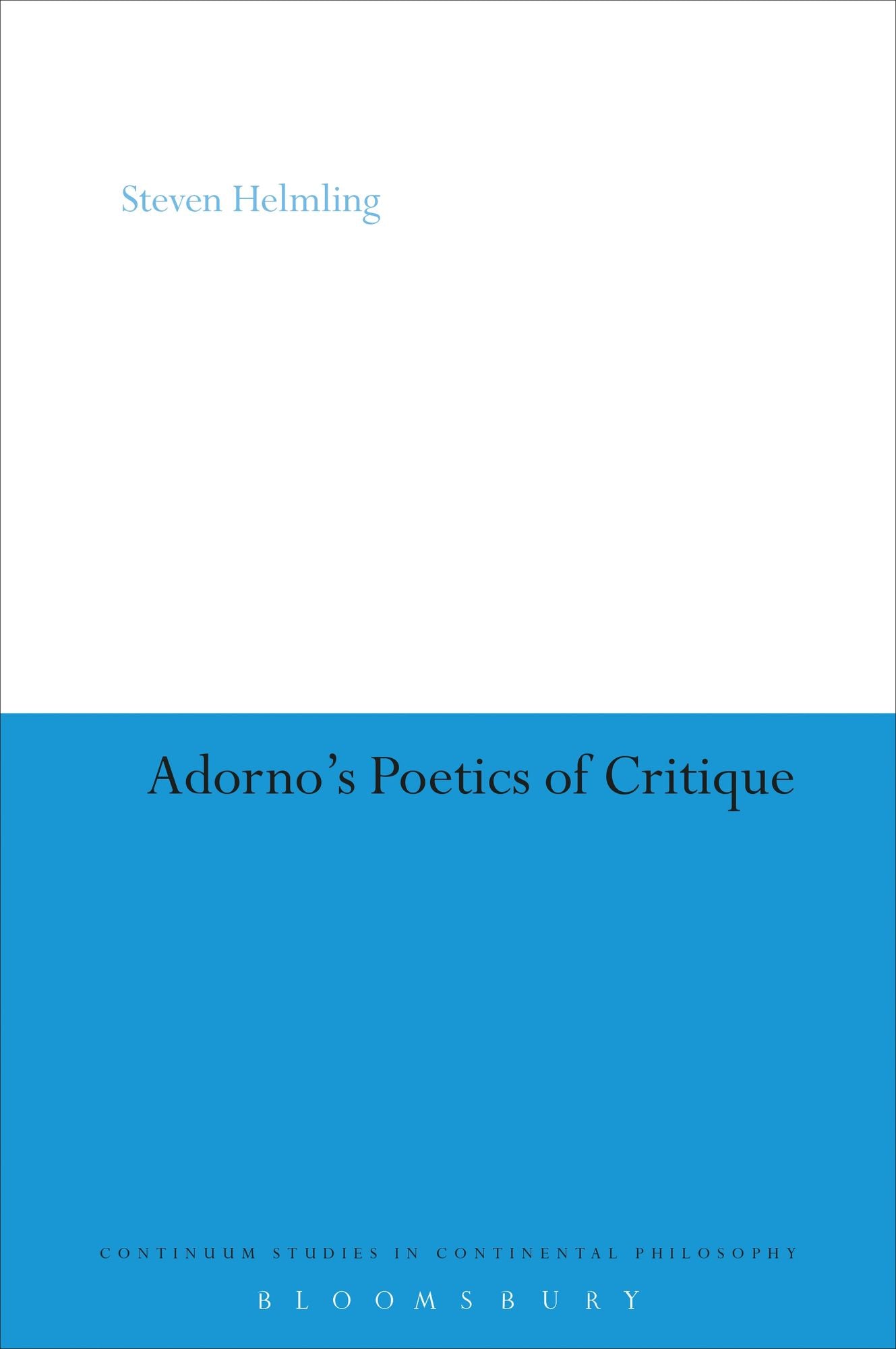 Adorno's Poetics of Critique