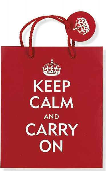 Red Keep Calm and Carry On Medium Paper Gift Bag