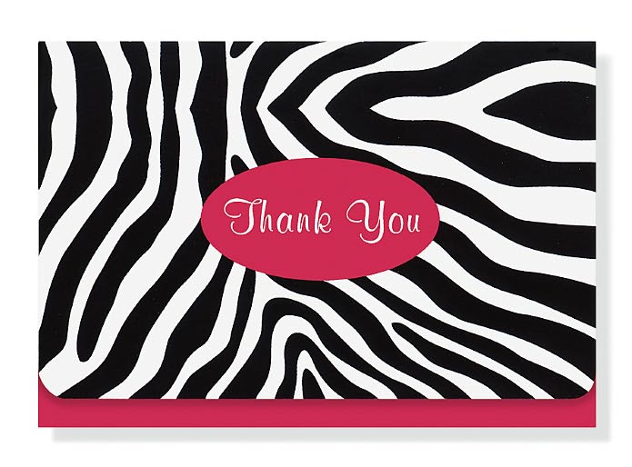 Zebra Thank You Notes Set Of 14