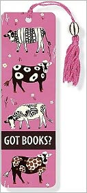 Safari Cows Beaded Paper Bookmark
