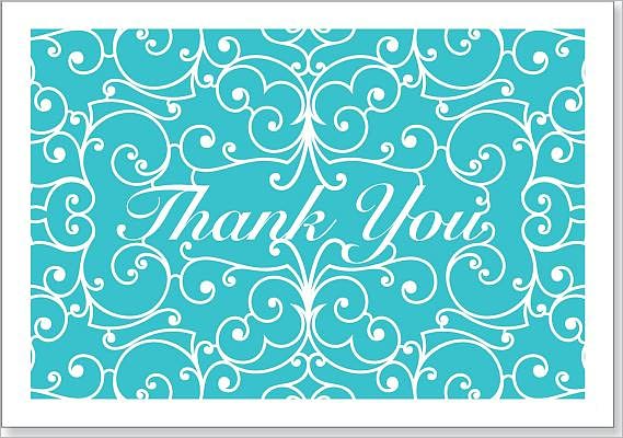 Laser Cut Thank You Note Cards Set of 14
