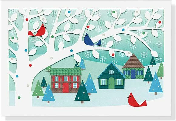 Village Birds Laser Cut Boxed Holiday Cards