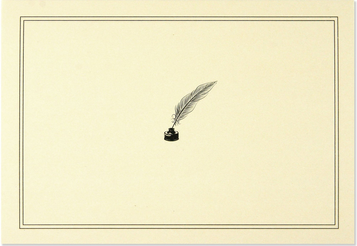 Quill Pen and Ink Boxed Noted Cards Set of 14