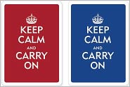 Keep Calm and Carry on Premium Plastic Playing Cards, Set of 2, Standard Index (Poker Size)