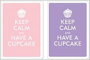 Keep Calm and Have a Cupcake Premium Plastic Playing Cards, Set of 2, Standard Index (Poker Size)