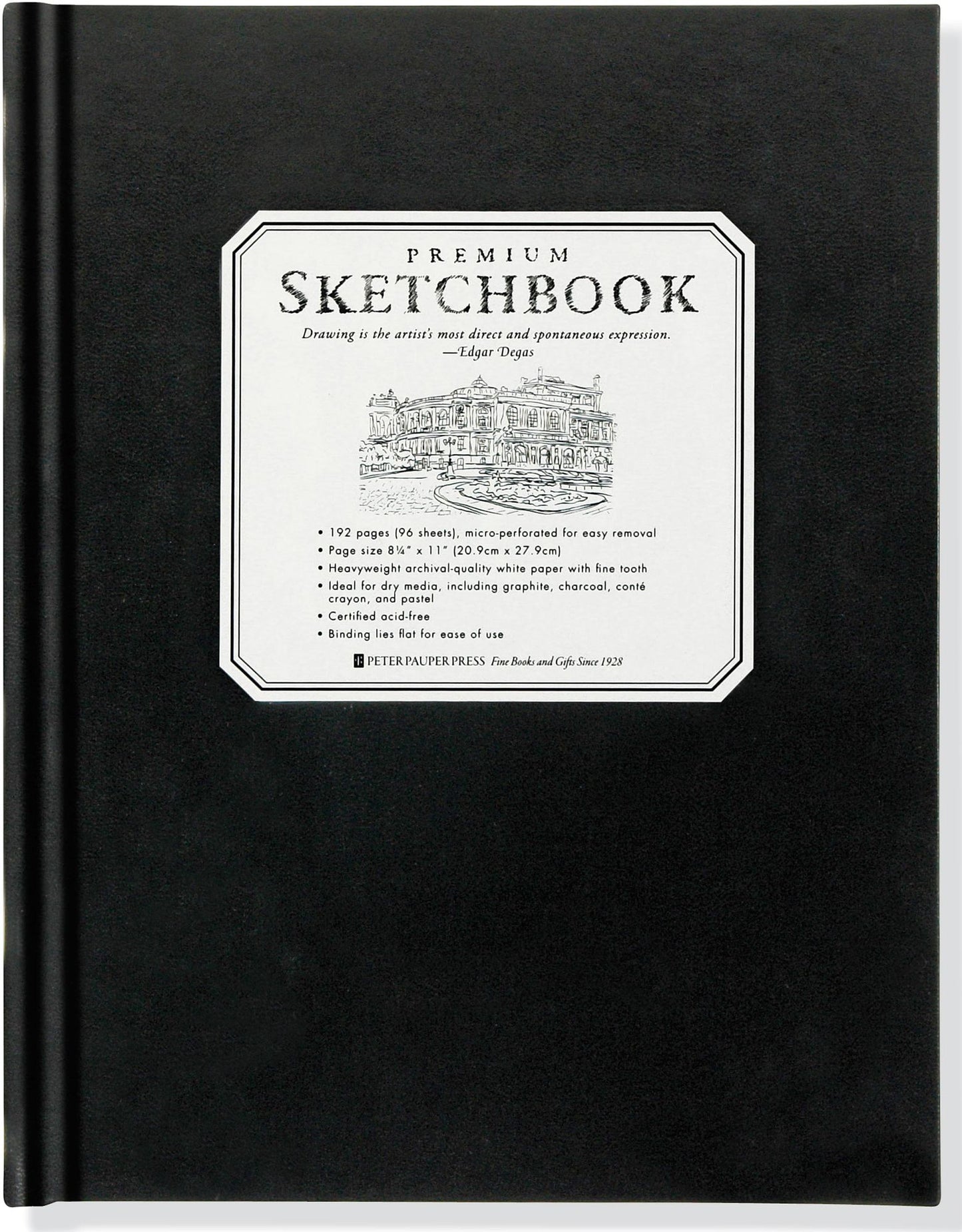 Premium Black Sketchbook Large 8.5" x 11"