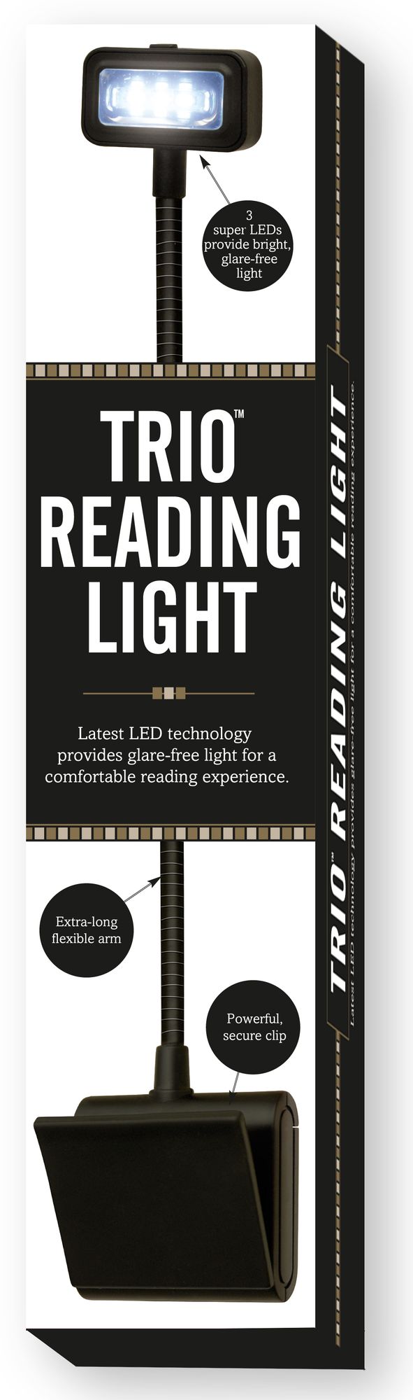Trio Clip-On Reading Light in Black