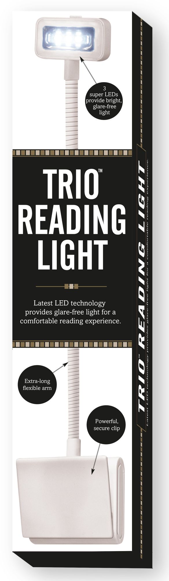 Trio Clip-On Reading Light in White