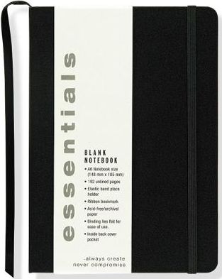 Essentials Black Small Blank Notebook