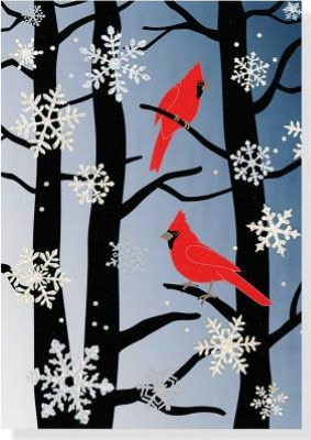 Cardinals And Snowflakes Christmas Boxed Card