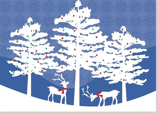 Dasher And Dancer Christmas Boxed Card