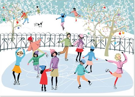 Skating Party Deluxe Holiday Cards