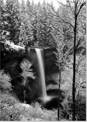 Wintry Waterfall Christmas Boxed Card