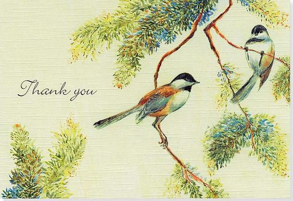 Chickadees Thank You Notes Set of 14