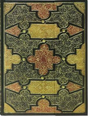 Louis XV Black Bound Lined Magnetic Foldover Journal 6 x 8