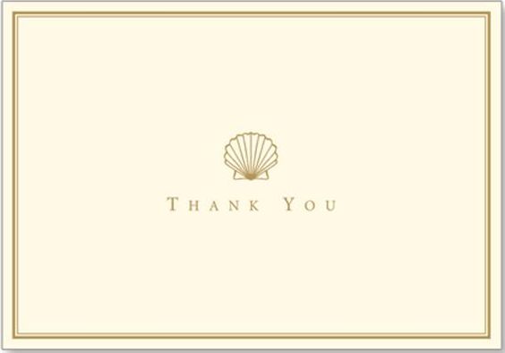 Scallop Thank You Note Card Set of 14