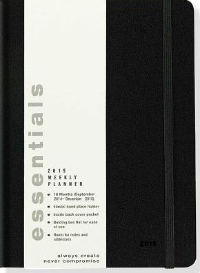Essentials Black Weekly Planner Calendar 2015