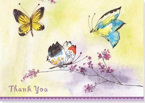 Butterfly Garden Thank You Notes S/14