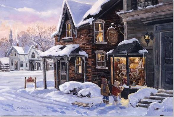 Village Toy Shop Christmas Boxed Card Christmas Boxed Card