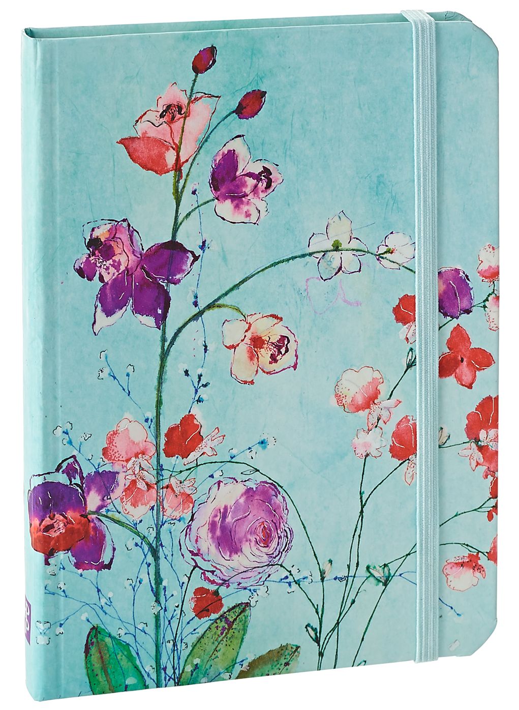Fuchsia Blooms Blue Lined Bound Journal 5x7