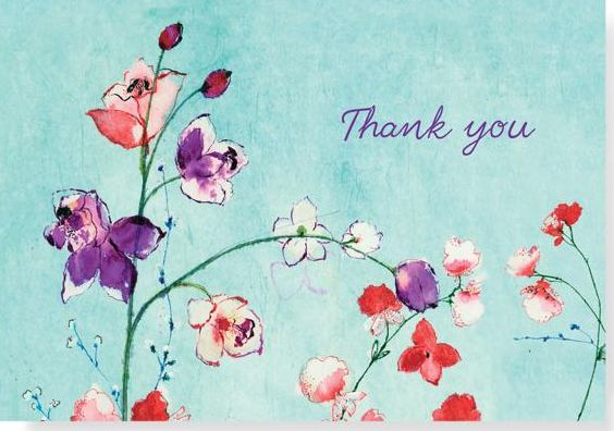 Fuchsia Blooms Thank You Notes